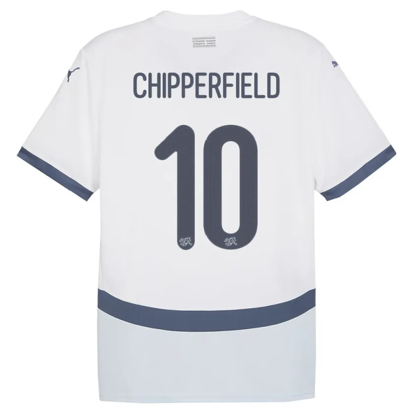 Danxen Herren Schweiz Liam Chipperfield #10 Weiß Auswärtstrikot Trikot 24-26 T-Shirt