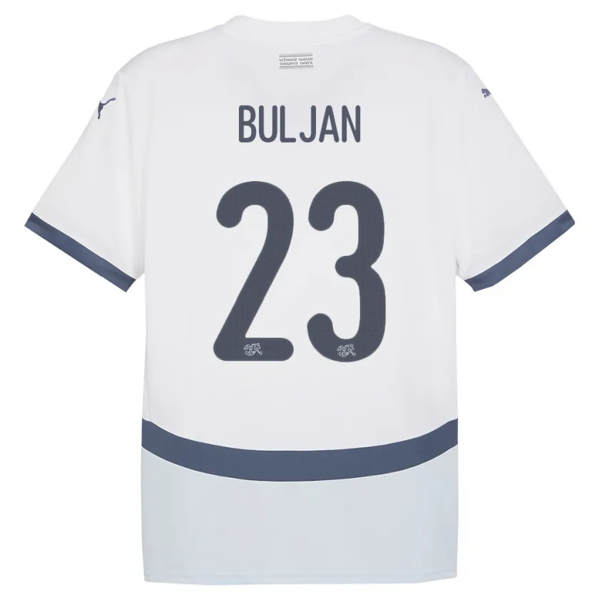 Danxen Herren Schweiz Leo Buljan #23 Weiß Auswärtstrikot Trikot 24-26 T-Shirt