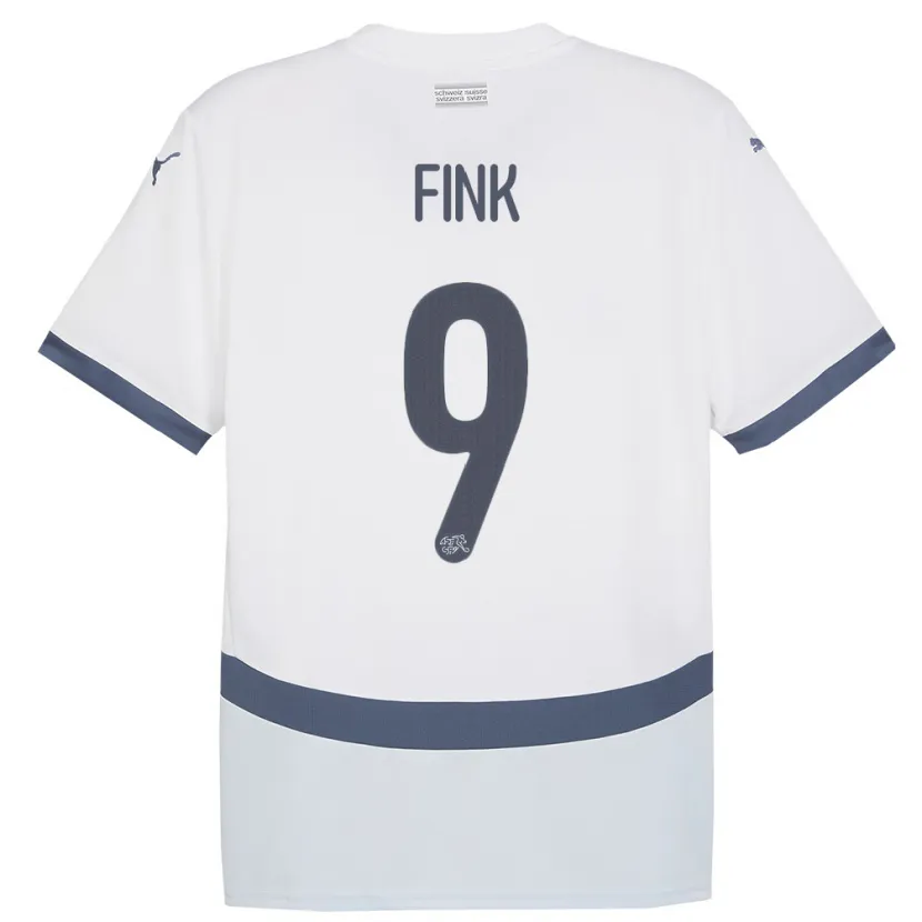 Danxen Herren Schweiz Bradley Fink #9 Weiß Auswärtstrikot Trikot 24-26 T-Shirt