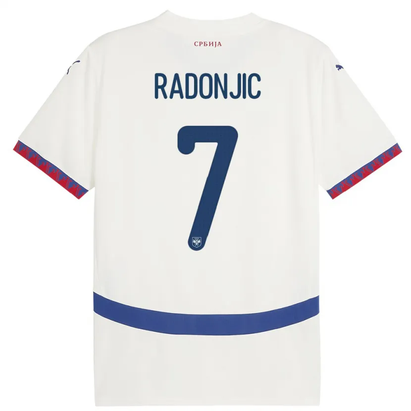 Danxen Herren Serbien Nemanja Radonjic #7 Weiß Auswärtstrikot Trikot 24-26 T-Shirt