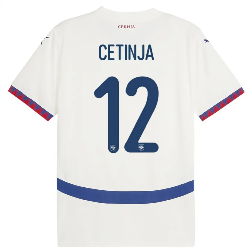 Danxen Herren Serbien Sara Cetinja #12 Weiß Auswärtstrikot Trikot 24-26 T-Shirt