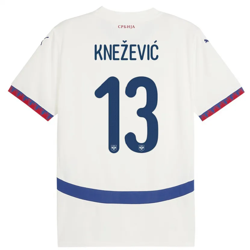 Danxen Herren Serbien Milana Knezevic #13 Weiß Auswärtstrikot Trikot 24-26 T-Shirt