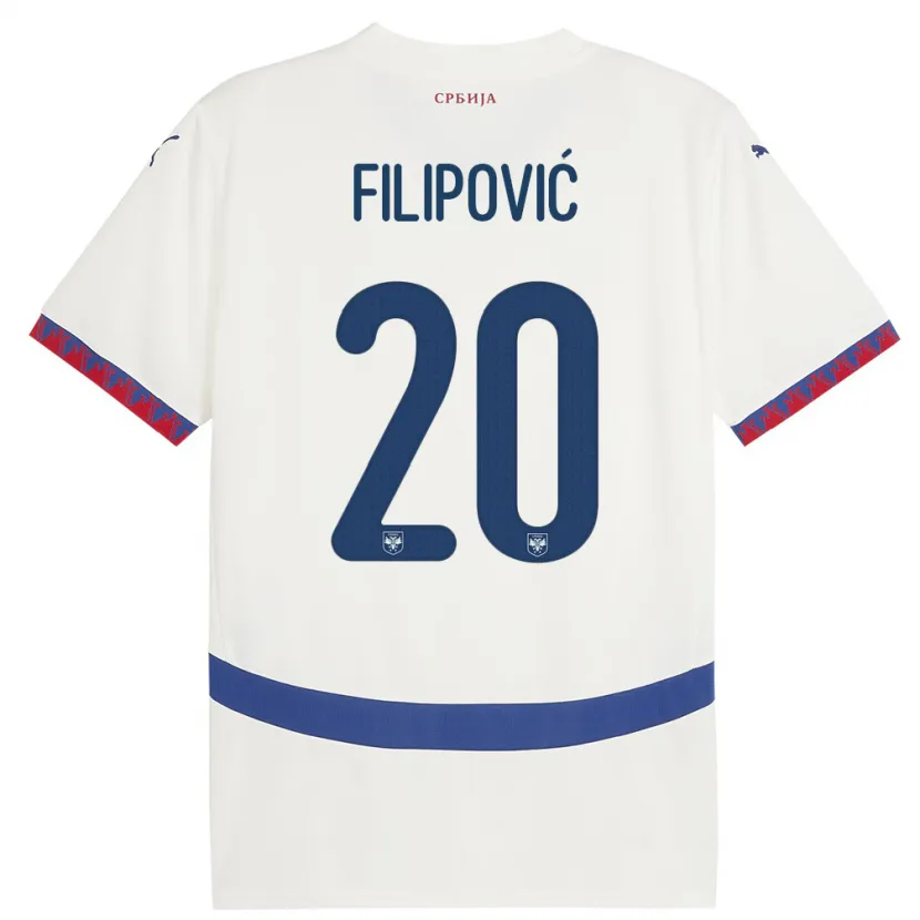 Danxen Herren Serbien Tijana Filipovic #20 Weiß Auswärtstrikot Trikot 24-26 T-Shirt