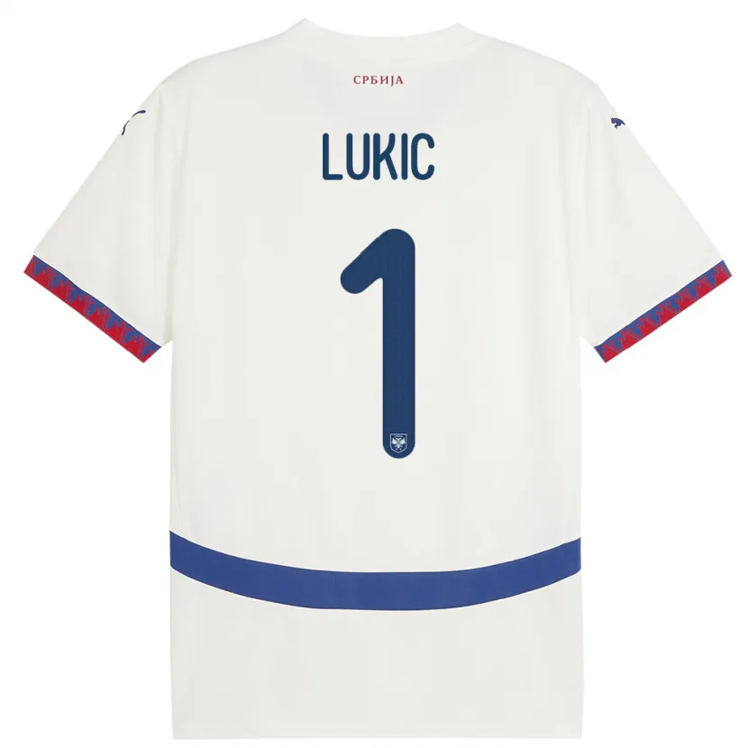 Danxen Herren Serbien Ognjen Lukic #1 Weiß Auswärtstrikot Trikot 24-26 T-Shirt