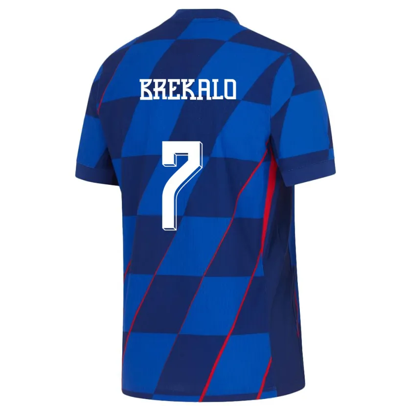 Danxen Herren Kroatien Josip Brekalo #7 Blau Auswärtstrikot Trikot 24-26 T-Shirt