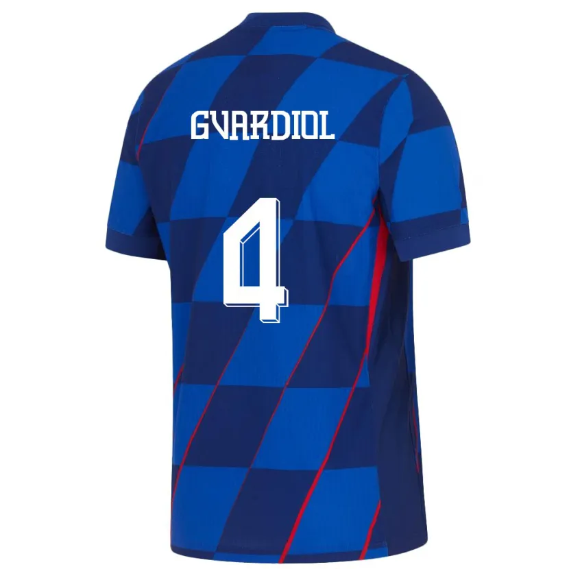 Danxen Herren Kroatien Josko Gvardiol #4 Blau Auswärtstrikot Trikot 24-26 T-Shirt