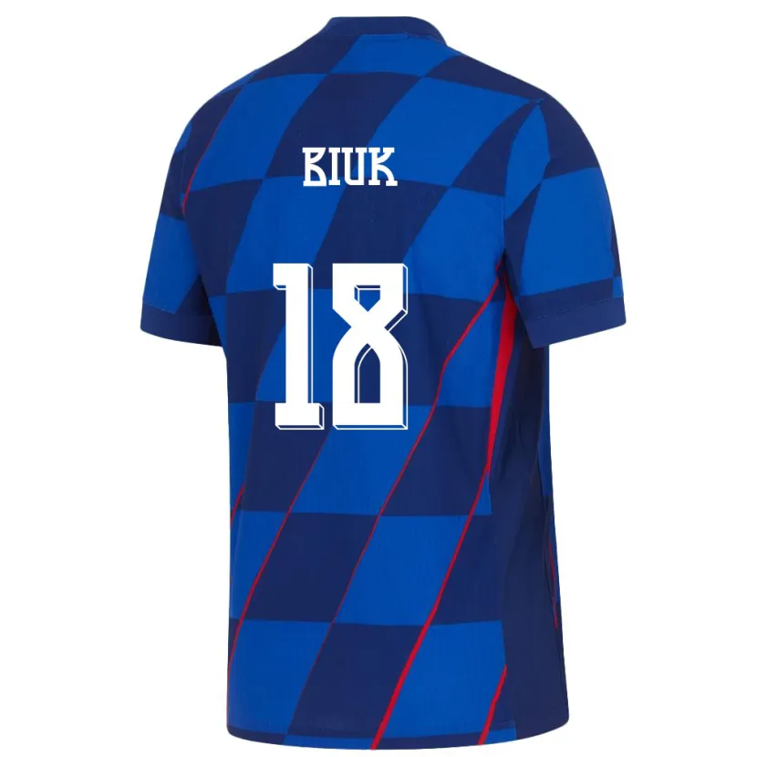 Danxen Herren Kroatien Stipe Biuk #18 Blau Auswärtstrikot Trikot 24-26 T-Shirt