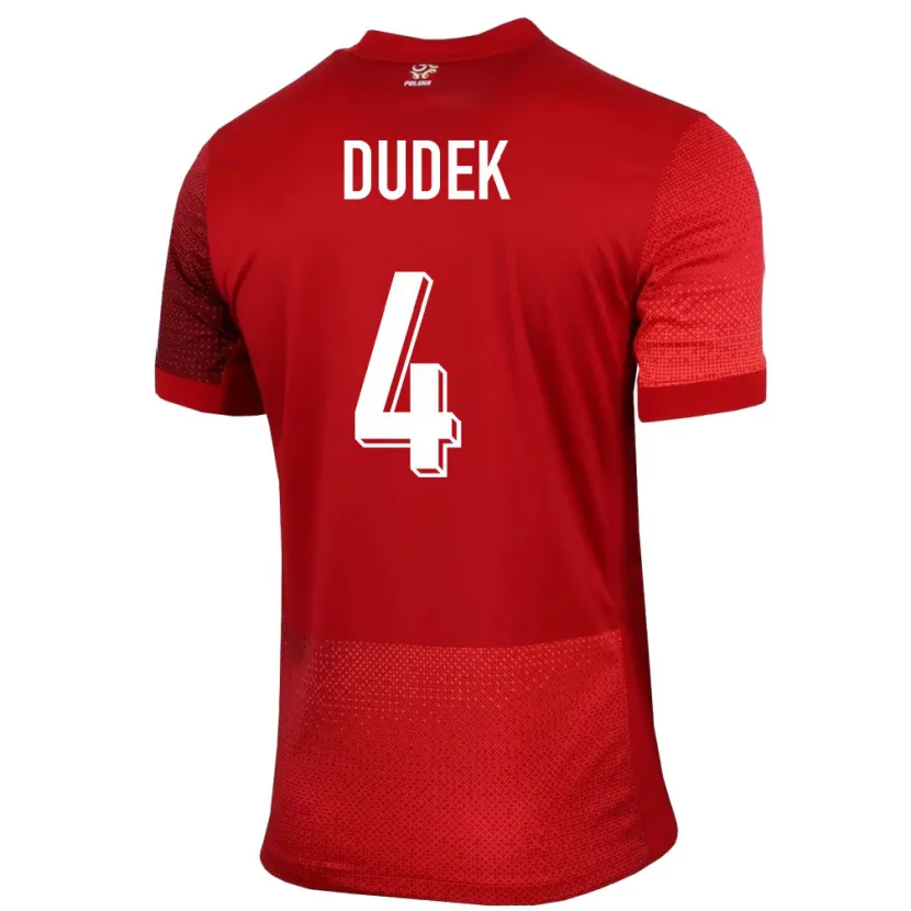 Danxen Herren Polen Paulina Dudek #4 Rot Auswärtstrikot Trikot 24-26 T-Shirt