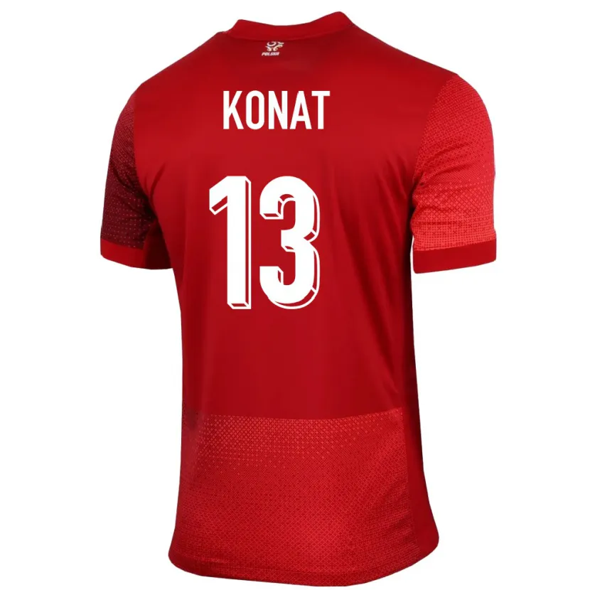 Danxen Herren Polen Katarzyna Konat #13 Rot Auswärtstrikot Trikot 24-26 T-Shirt