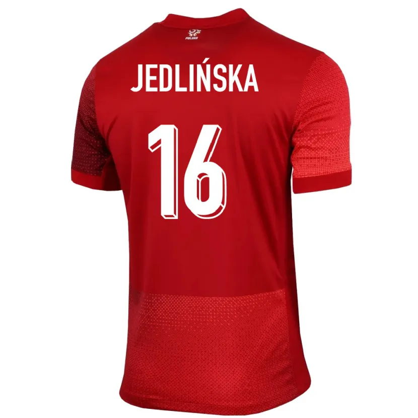 Danxen Herren Polen Klaudia Jedlinska #16 Rot Auswärtstrikot Trikot 24-26 T-Shirt