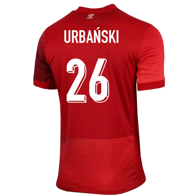 Danxen Herren Polen Kacper Urbanski #26 Rot Auswärtstrikot Trikot 24-26 T-Shirt