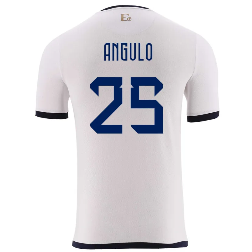 Danxen Herren Ecuador Nilson Angulo #25 Weiß Auswärtstrikot Trikot 24-26 T-Shirt