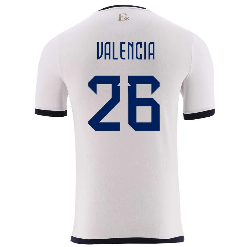 Danxen Herren Ecuador Anthony Valencia #26 Weiß Auswärtstrikot Trikot 24-26 T-Shirt