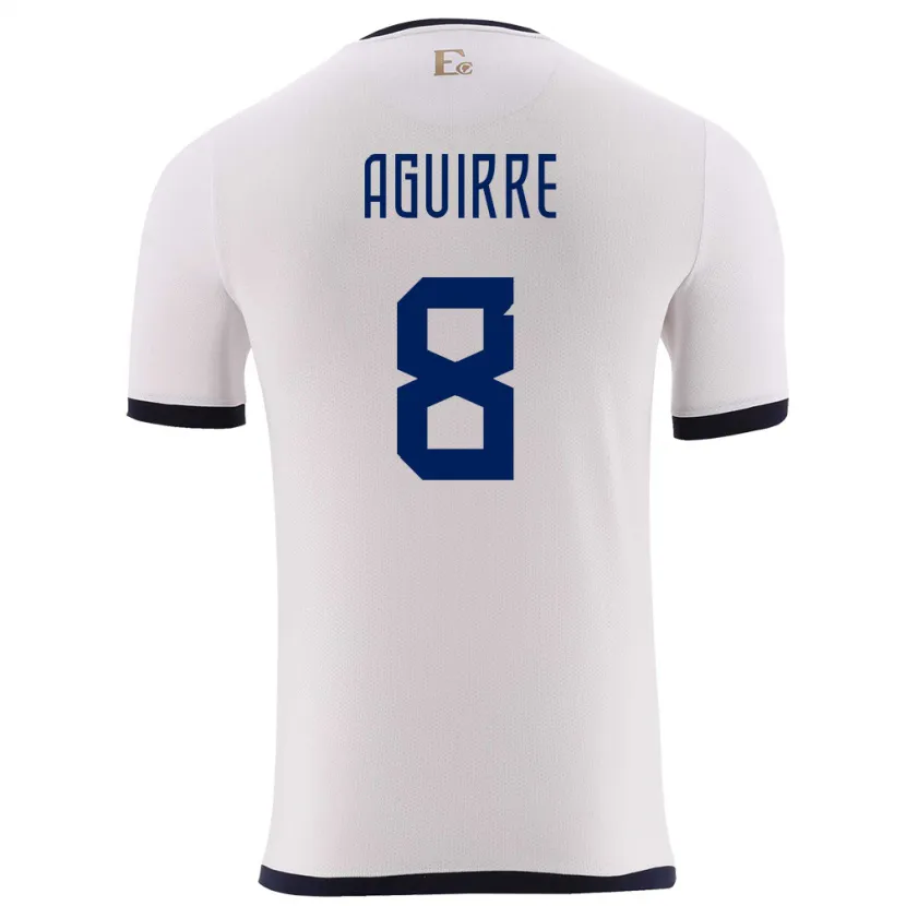 Danxen Herren Ecuador Marthina Aguirre #8 Weiß Auswärtstrikot Trikot 24-26 T-Shirt