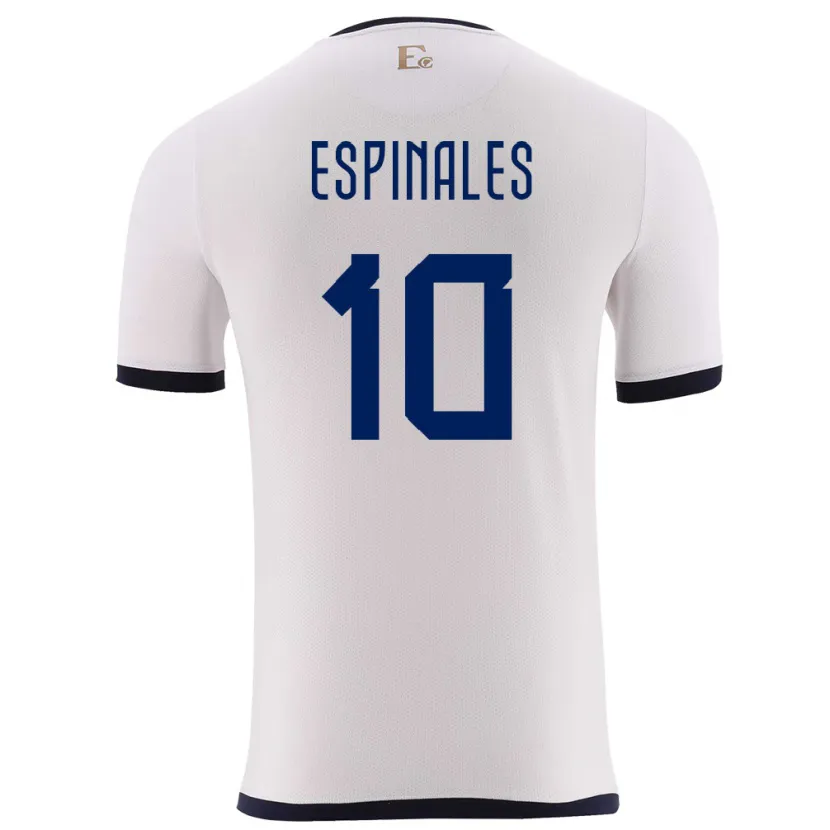 Danxen Herren Ecuador Joselyn Espinales #10 Weiß Auswärtstrikot Trikot 24-26 T-Shirt