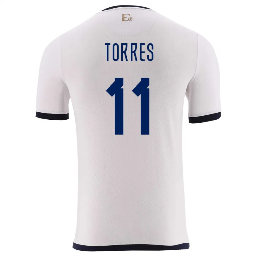 Danxen Herren Ecuador Ambar Torres #11 Weiß Auswärtstrikot Trikot 24-26 T-Shirt