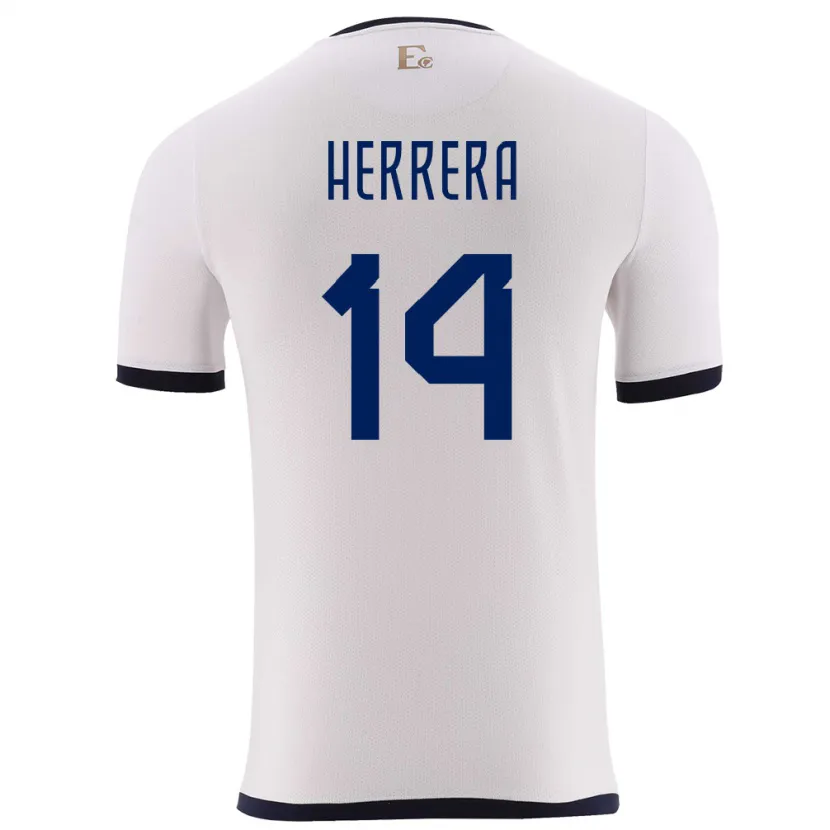 Danxen Herren Ecuador Orlando Herrera #14 Weiß Auswärtstrikot Trikot 24-26 T-Shirt