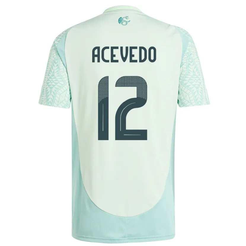 Danxen Herren Mexiko Carlos Acevedo #12 Leinengrün Auswärtstrikot Trikot 24-26 T-Shirt