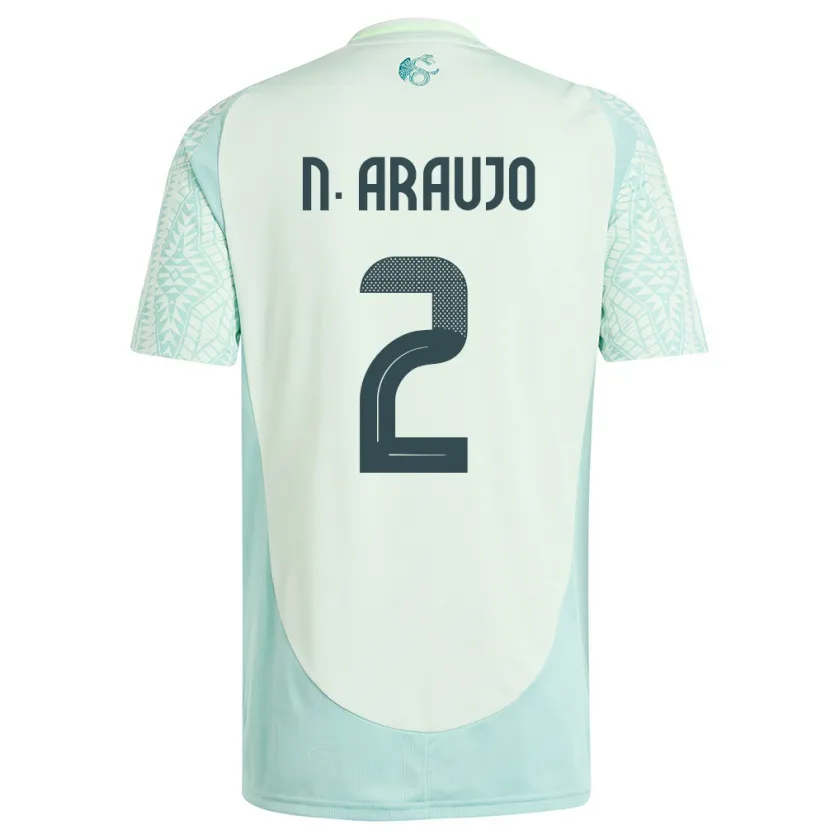 Danxen Herren Mexiko Nestor Araujo #2 Leinengrün Auswärtstrikot Trikot 24-26 T-Shirt