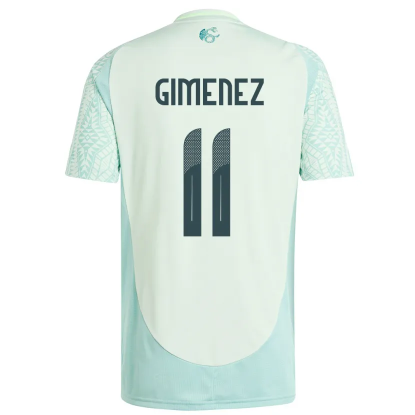 Danxen Herren Mexiko Santiago Gimenez #11 Leinengrün Auswärtstrikot Trikot 24-26 T-Shirt