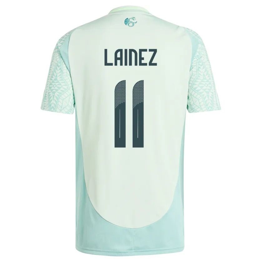 Danxen Herren Mexiko Diego Lainez #11 Leinengrün Auswärtstrikot Trikot 24-26 T-Shirt