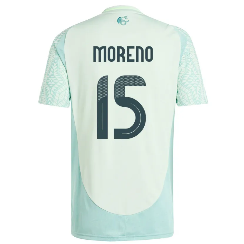 Danxen Herren Mexiko Hector Moreno #15 Leinengrün Auswärtstrikot Trikot 24-26 T-Shirt