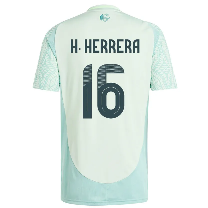 Danxen Herren Mexiko Hector Herrera #16 Leinengrün Auswärtstrikot Trikot 24-26 T-Shirt