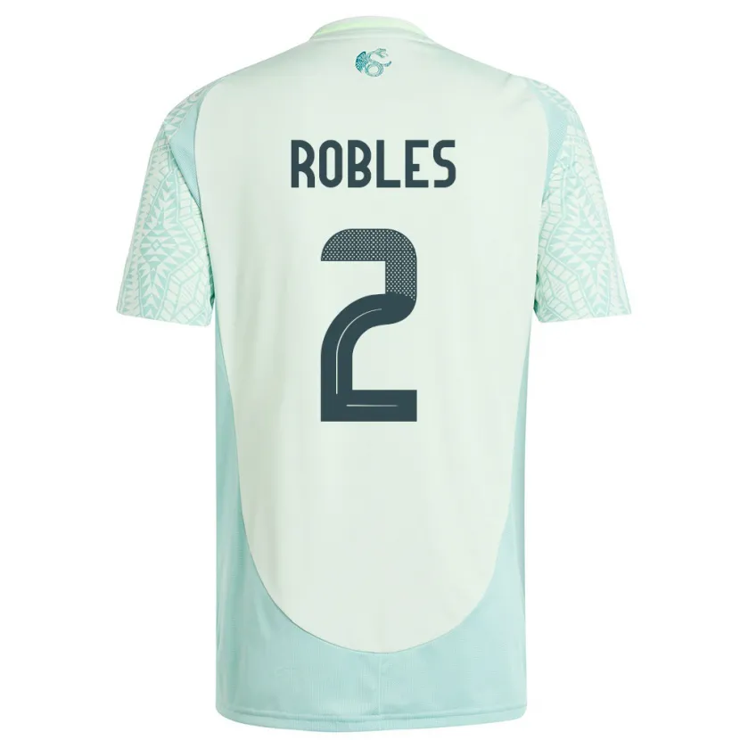 Danxen Herren Mexiko Kenti Robles #2 Leinengrün Auswärtstrikot Trikot 24-26 T-Shirt