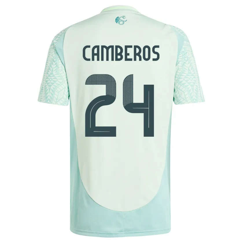 Danxen Herren Mexiko Scarlett Camberos #24 Leinengrün Auswärtstrikot Trikot 24-26 T-Shirt