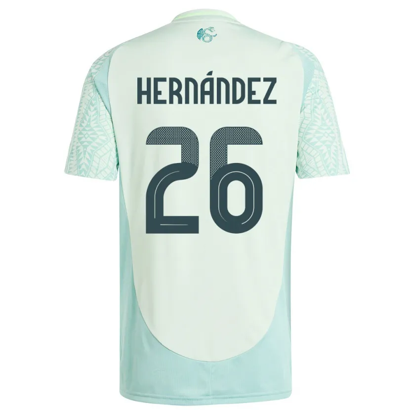 Danxen Herren Mexiko Nicolette Hernandez #26 Leinengrün Auswärtstrikot Trikot 24-26 T-Shirt