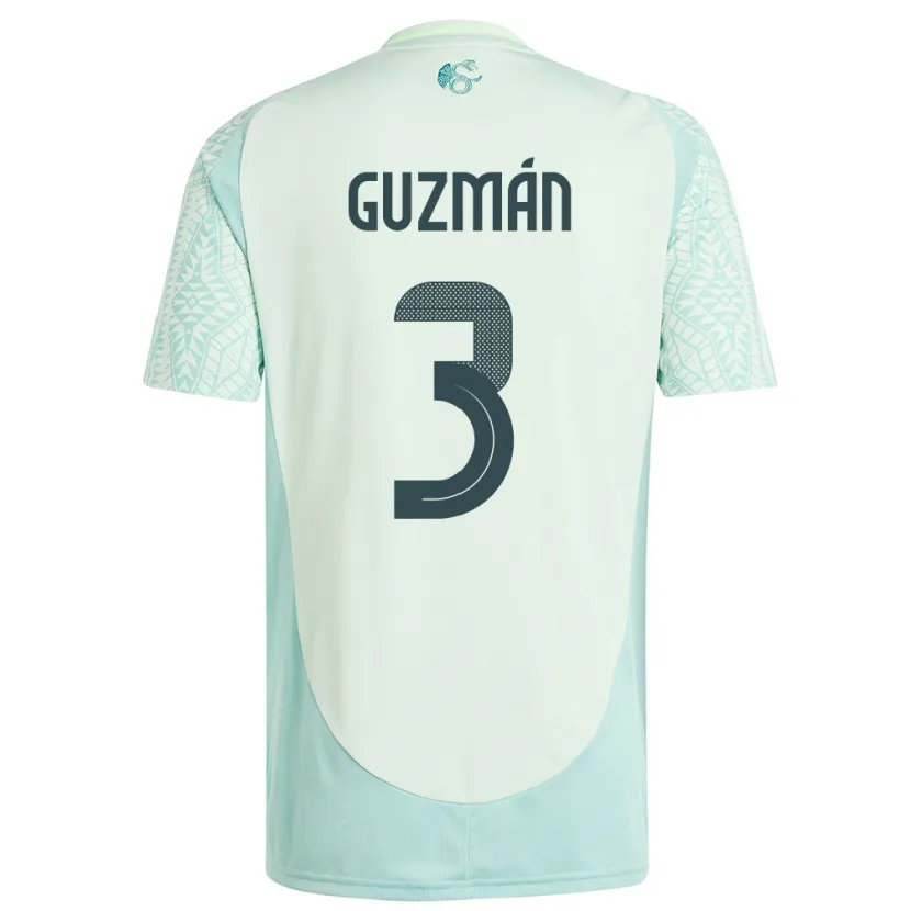 Danxen Herren Mexiko Victor Guzman #3 Leinengrün Auswärtstrikot Trikot 24-26 T-Shirt