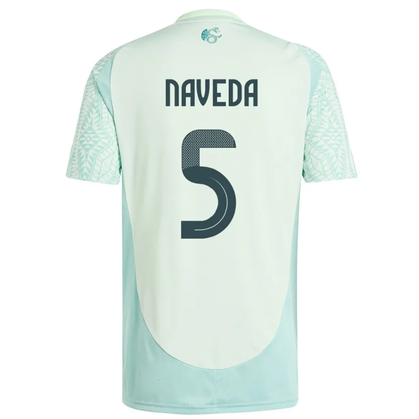 Danxen Herren Mexiko Santiago Naveda #5 Leinengrün Auswärtstrikot Trikot 24-26 T-Shirt