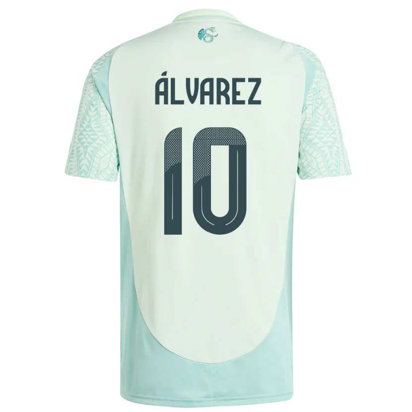 Danxen Herren Mexiko Efrain Alvarez #10 Leinengrün Auswärtstrikot Trikot 24-26 T-Shirt