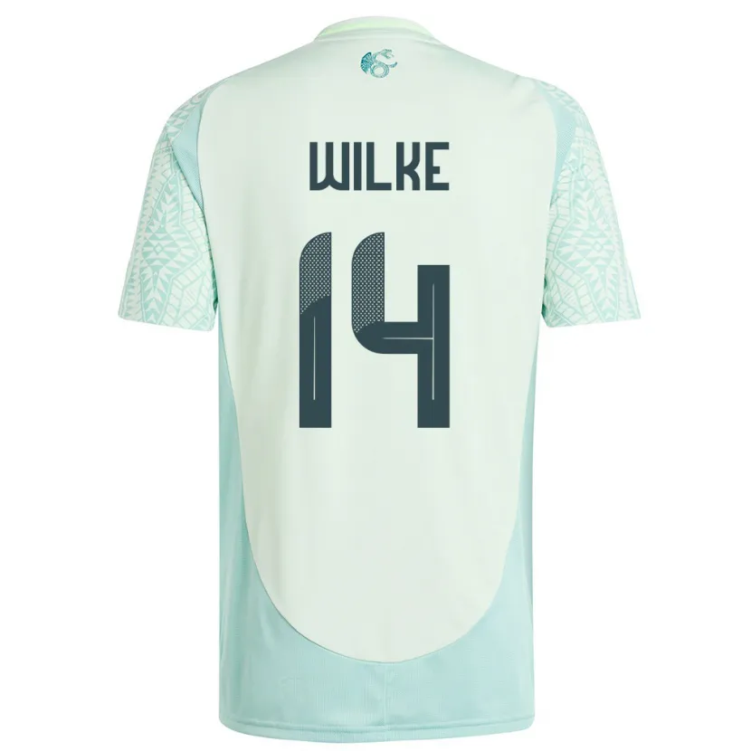 Danxen Herren Mexiko Teun Wilke #14 Leinengrün Auswärtstrikot Trikot 24-26 T-Shirt
