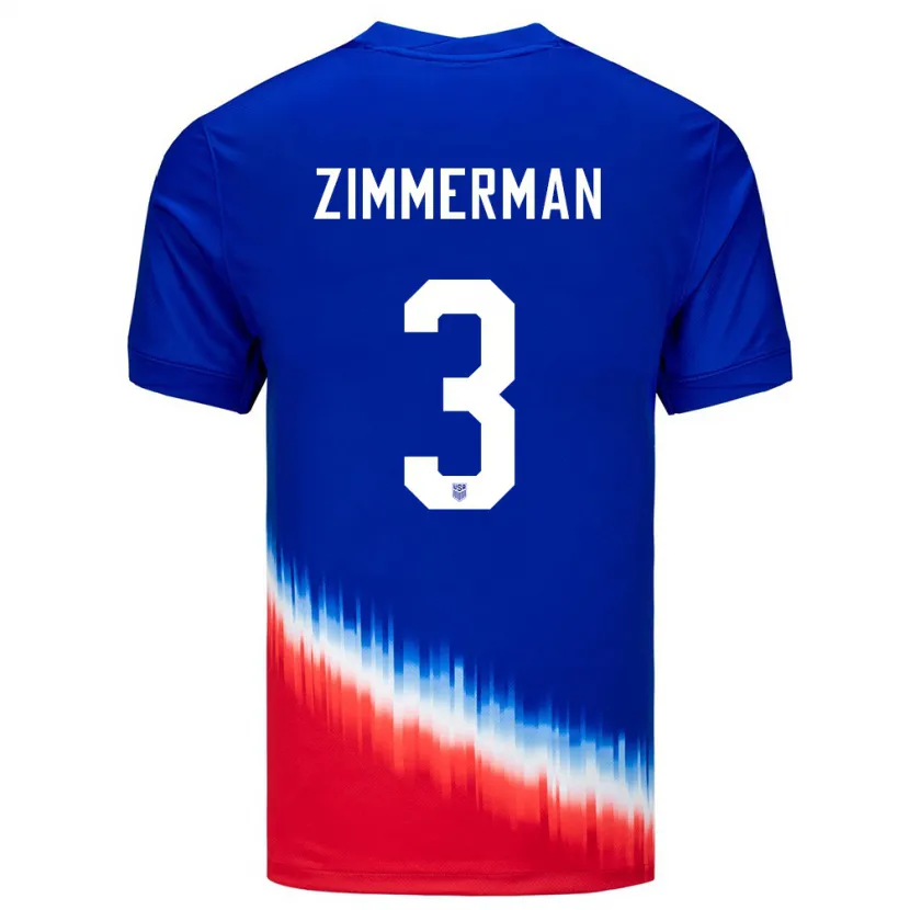 Danxen Herren Vereinigte Staaten Walker Zimmerman #3 Blau Auswärtstrikot Trikot 24-26 T-Shirt