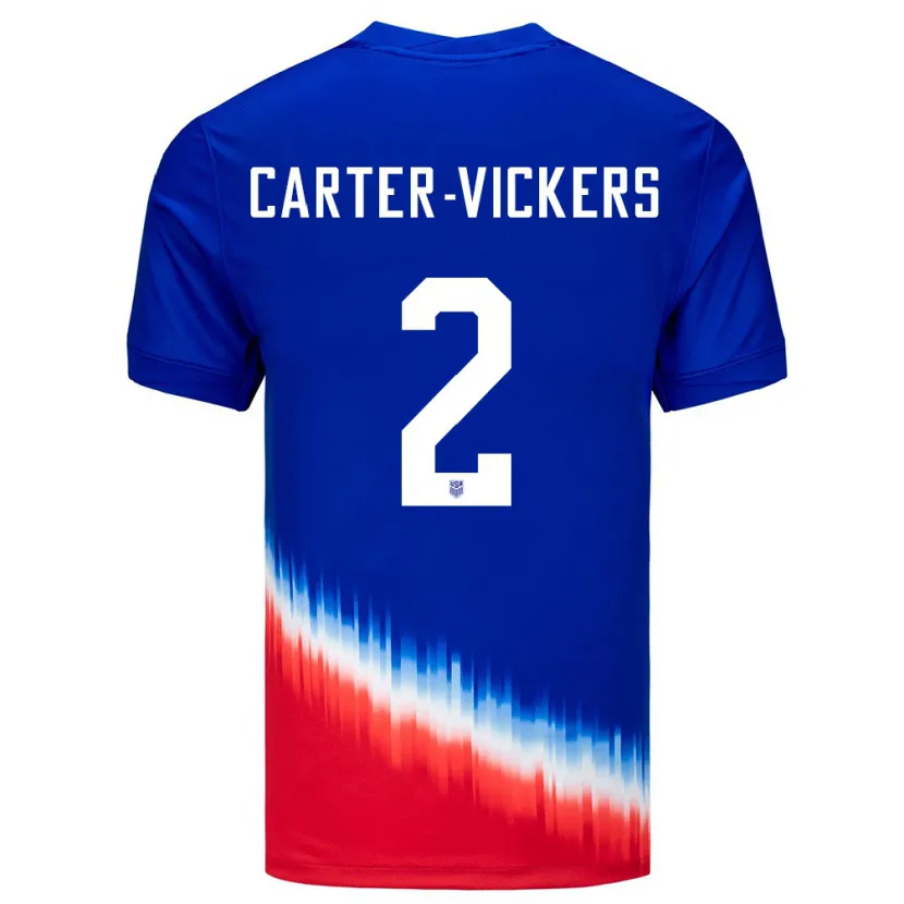 Danxen Herren Vereinigte Staaten Cameron Carter-Vickers #2 Blau Auswärtstrikot Trikot 24-26 T-Shirt