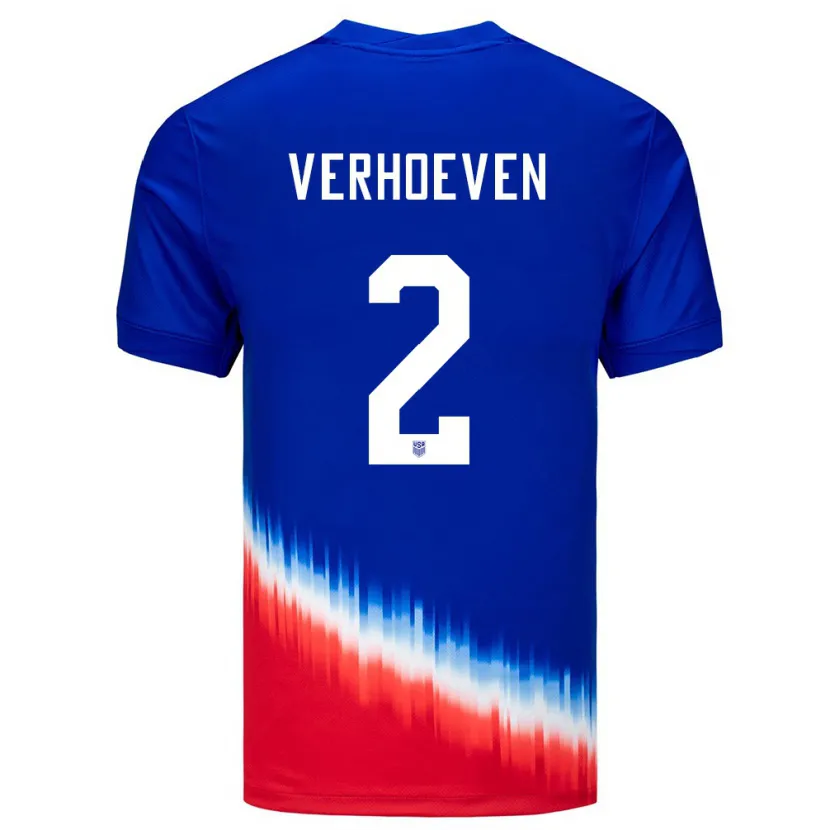 Danxen Herren Vereinigte Staaten Oscar Verhoeven #2 Blau Auswärtstrikot Trikot 24-26 T-Shirt