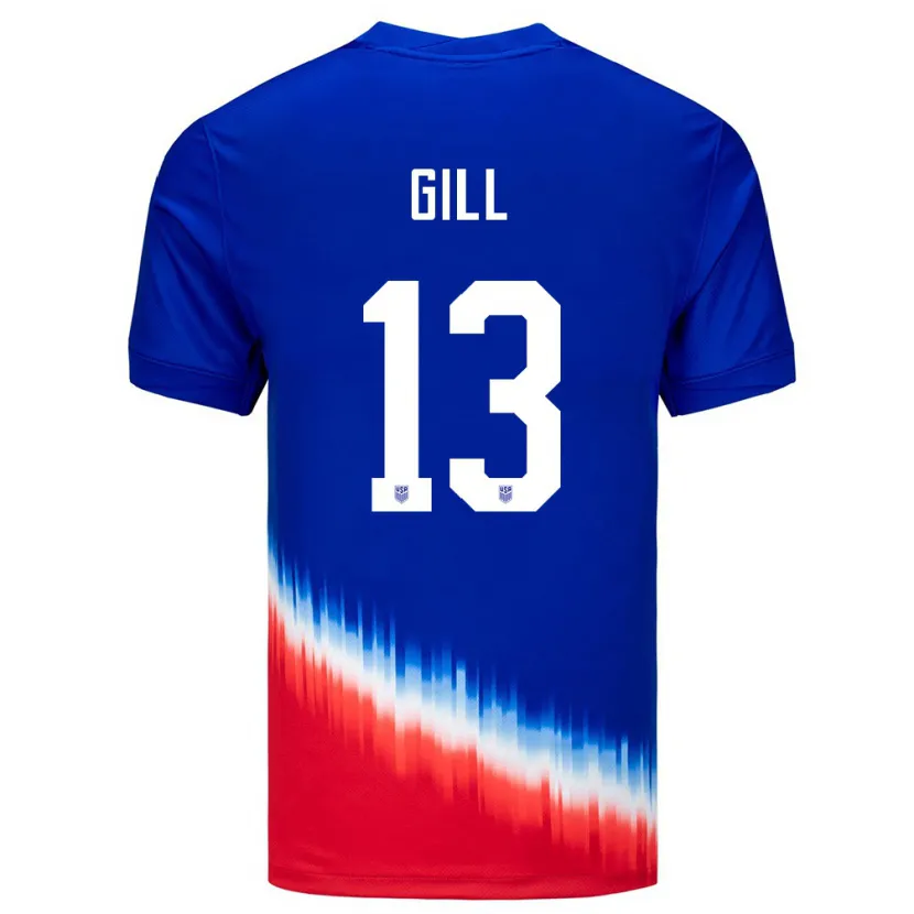 Danxen Herren Vereinigte Staaten Adrian Gill #13 Blau Auswärtstrikot Trikot 24-26 T-Shirt