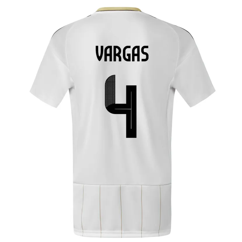 Danxen Herren Costa Rica Juan Pablo Vargas #4 Weiß Auswärtstrikot Trikot 24-26 T-Shirt