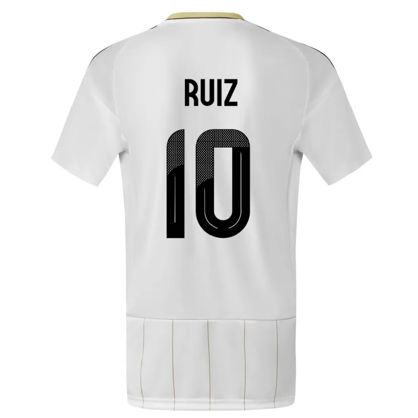 Danxen Herren Costa Rica Bryan Ruiz #10 Weiß Auswärtstrikot Trikot 24-26 T-Shirt