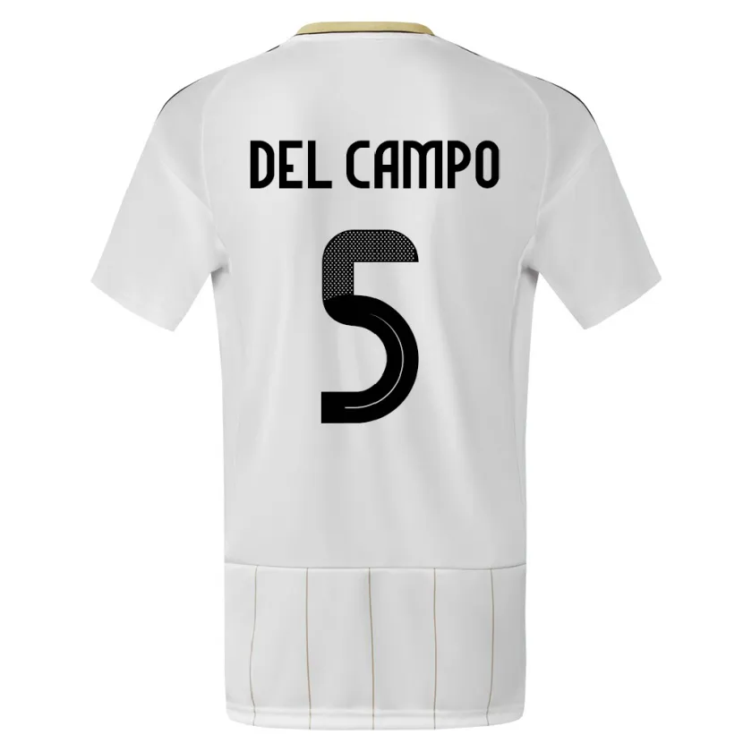 Danxen Herren Costa Rica Valeria Del Campo #5 Weiß Auswärtstrikot Trikot 24-26 T-Shirt
