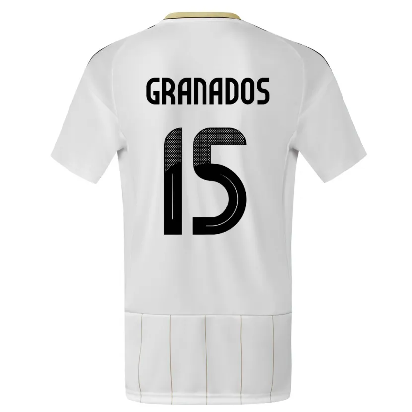 Danxen Herren Costa Rica Cristin Granados #15 Weiß Auswärtstrikot Trikot 24-26 T-Shirt