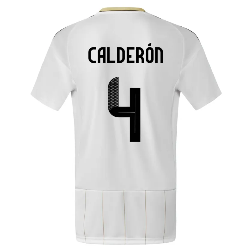 Danxen Herren Costa Rica Brandon Calderon #4 Weiß Auswärtstrikot Trikot 24-26 T-Shirt