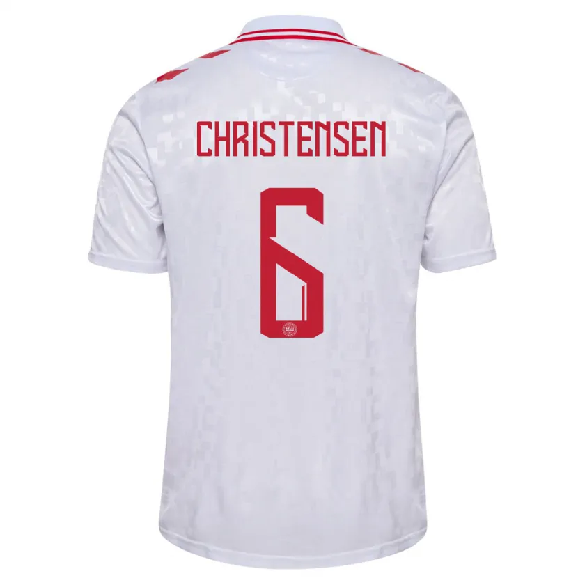 Danxen Herren Dänemark Andreas Christensen #6 Weiß Auswärtstrikot Trikot 24-26 T-Shirt