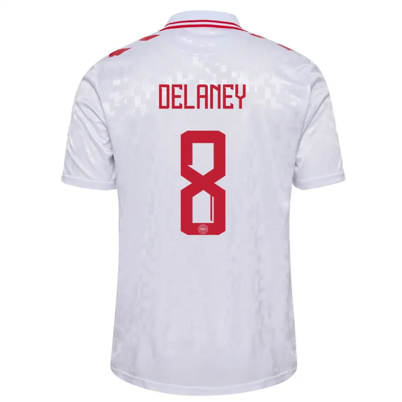 Danxen Herren Dänemark Thomas Delaney #8 Weiß Auswärtstrikot Trikot 24-26 T-Shirt