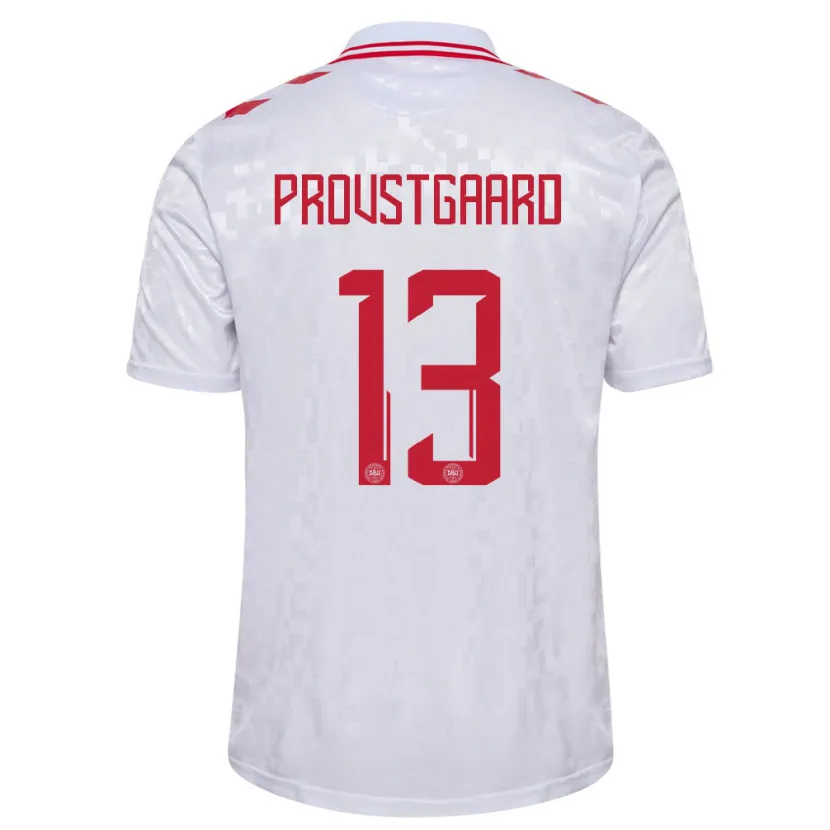 Danxen Herren Dänemark Oliver Provstgaard #13 Weiß Auswärtstrikot Trikot 24-26 T-Shirt
