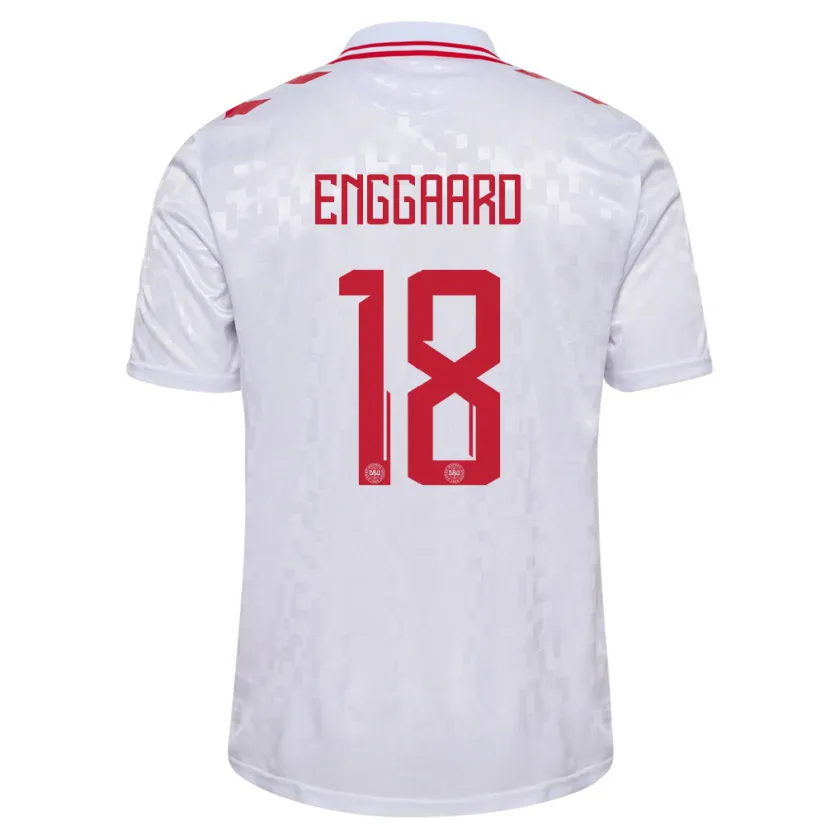 Danxen Herren Dänemark Mads Enggaard #18 Weiß Auswärtstrikot Trikot 24-26 T-Shirt