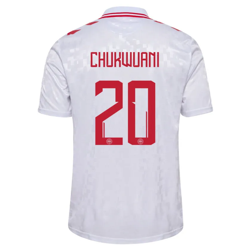 Danxen Herren Dänemark Tochi Chukwuani #20 Weiß Auswärtstrikot Trikot 24-26 T-Shirt