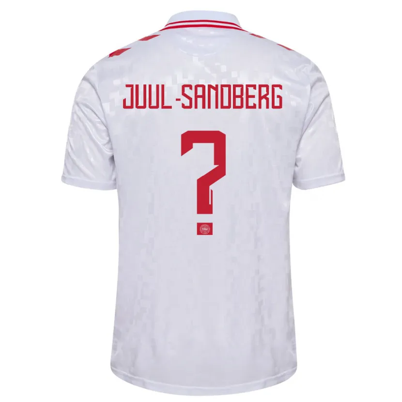 Danxen Herren Dänemark Nikolaj Juul-Sandberg #0 Weiß Auswärtstrikot Trikot 24-26 T-Shirt