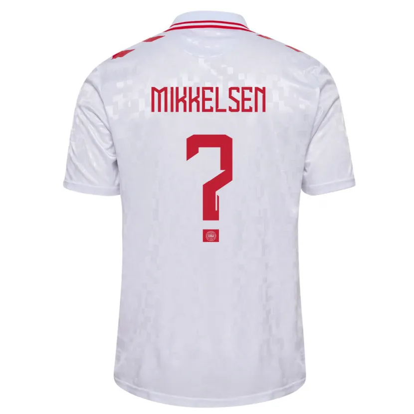 Danxen Herren Dänemark Sebastian Mikkelsen #0 Weiß Auswärtstrikot Trikot 24-26 T-Shirt